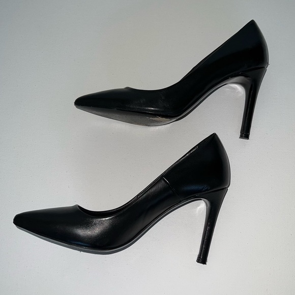 Maje pointed black leather pumps - Picture 3 of 8